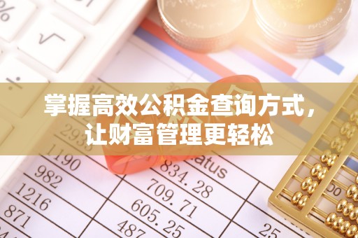 横沥掌握高效公积金查询方式，让财富管理更轻松